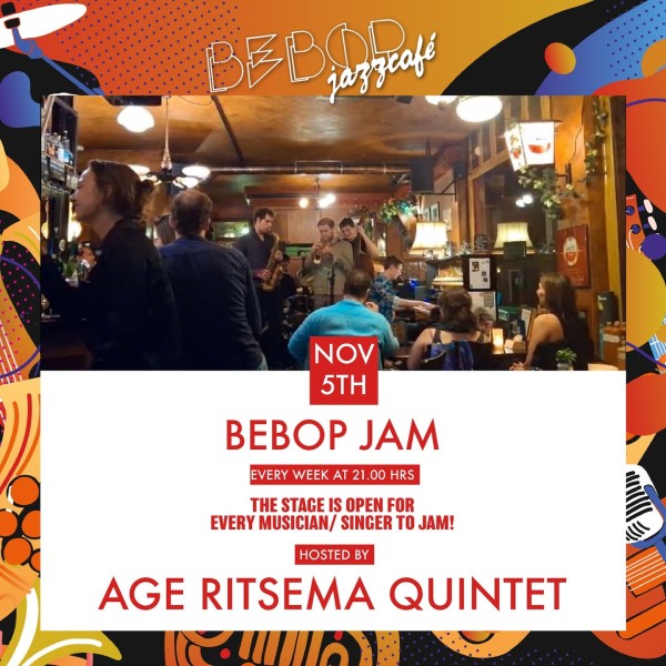 NOVEMBER PROGRAM | Check out all live concerts and jam sessions in November!<br />
<br />
05/11 - jam session hosted by Age Ritsema Quintet<br />
<br />
06/11 La Reunión<br />
@lareunionband <br />
<br />
12/11 jam session hosted by Yiska<br />
@yiskabreejen<br />
<br />
13/11 - Ricky Silver's Blues Syndicate<br />
@rs